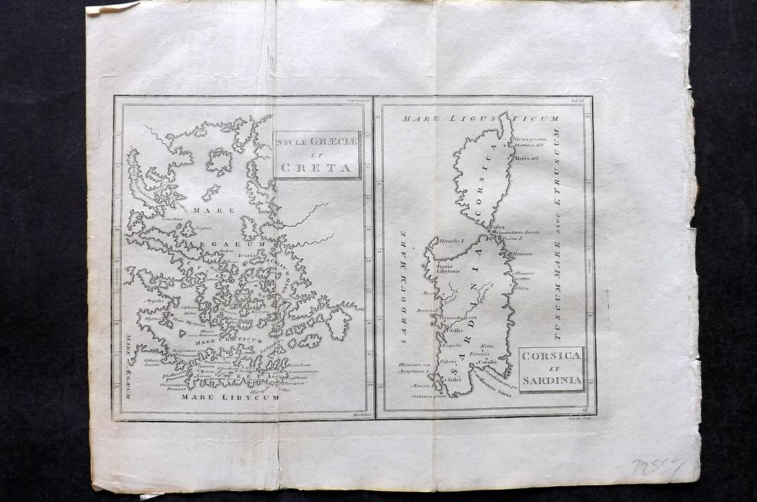 Cellarius & Patrick 1816 Map. Crete & Sardinia (1 of 2)