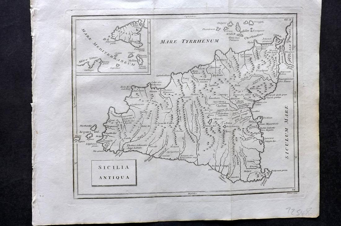 Cellarius & Patrick 1816 Map. Ancient Sicily, Italy (1 of 2)