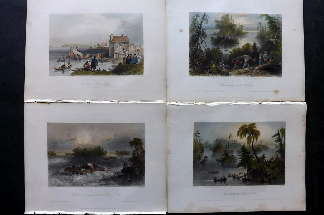 Bartlett Canada 1842 Lot of 4 Deluxe Hand Col Prints (1 of 2)