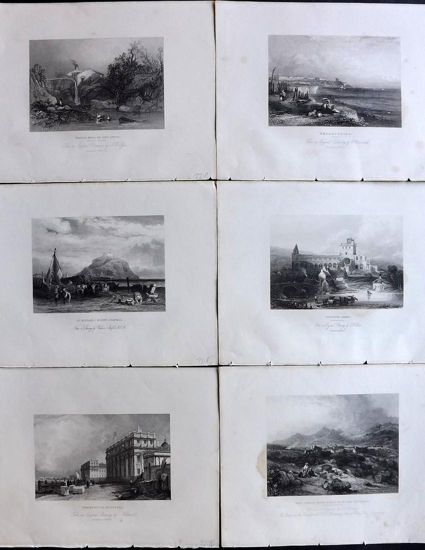 UK 1836 Lot of 6 British Views. Steel Engravings (1 of 2)