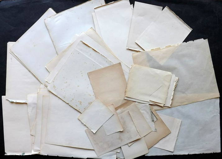 Old Paper, Bookbinding 19th Cent. Lot of 60 Sheets (0096) on Jun 29