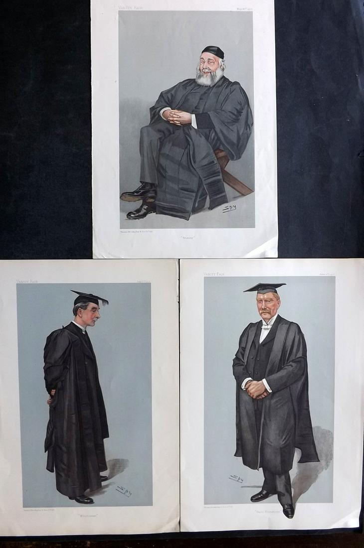 Vanity Fair Prints 1903 Lot of 3 Teachers & Headmasters: Chromolithographs Published 1869-1914, London for "Vanity Fair" Paper Size: 15 x 10 inch (38 x 25cm) Approx. Good Condition