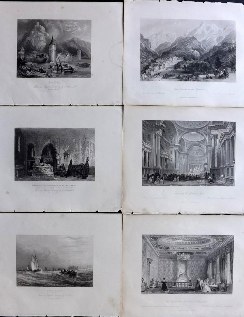 France & Germany 1837-48 Lot of 6 Views. Steel Engravings (1 of 2)