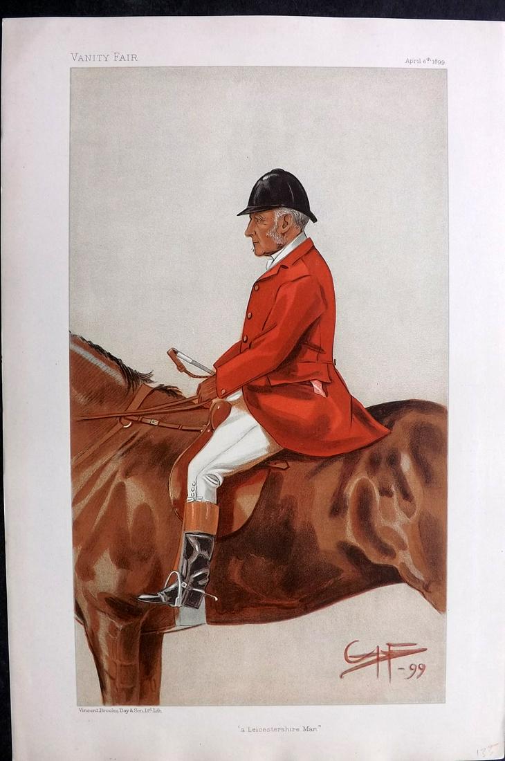 Vanity Fair Print 1899 William Ward Tailby, Foxhunter: Chromolithograph Published 1869-1914, London for "Vanity Fair" Paper Size: 15 x 10 inch (38 x 25cm) Good Condition