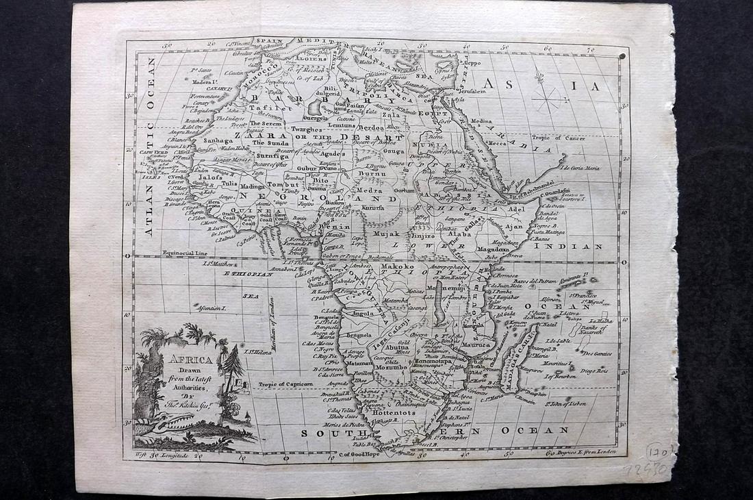 Guthrie & Kitchin 1782 Map. Africa Continent (1 of 2)