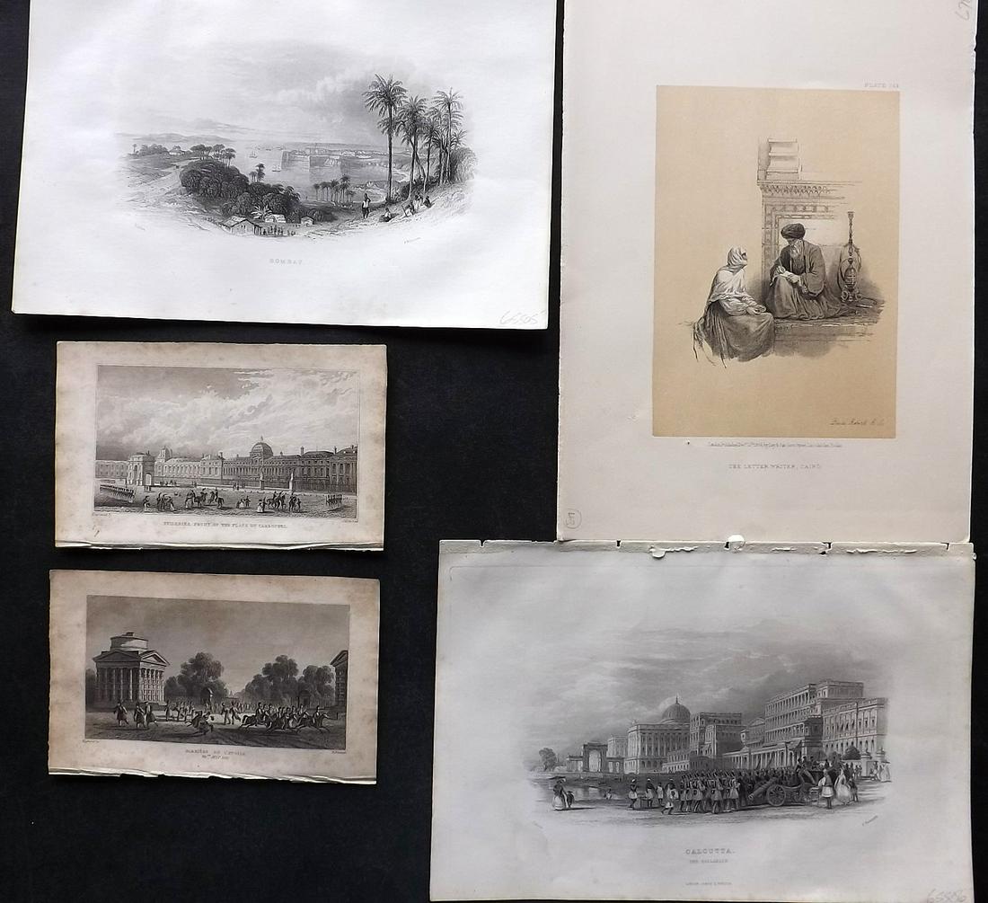 Travel 19th Cent. Lot of 5 Prints incl David Roberts (1 of 2)