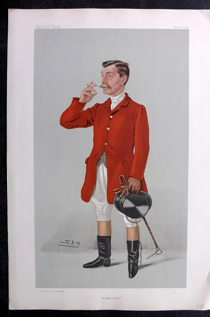 Vanity Fair Print 1904 Arthur James, Foxhunter: Chromolithograph Published 1869-1914, London for "Vanity Fair" Paper Size: 15 x 10 inch (38 x 25cm) Good Condition
