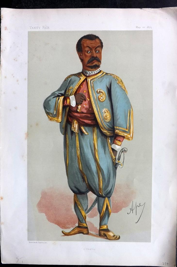 Vanity Fair Print 1875 Tommaso Salvini as Othello (1 of 2)