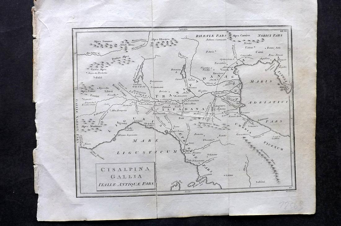 Cellarius & Patrick 1816 Map. Cisalpina Gallia, Italy (1 of 2)