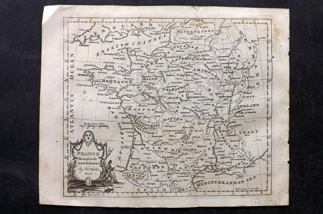 Guthrie & Kitchin 1782 Map. France (1 of 2)