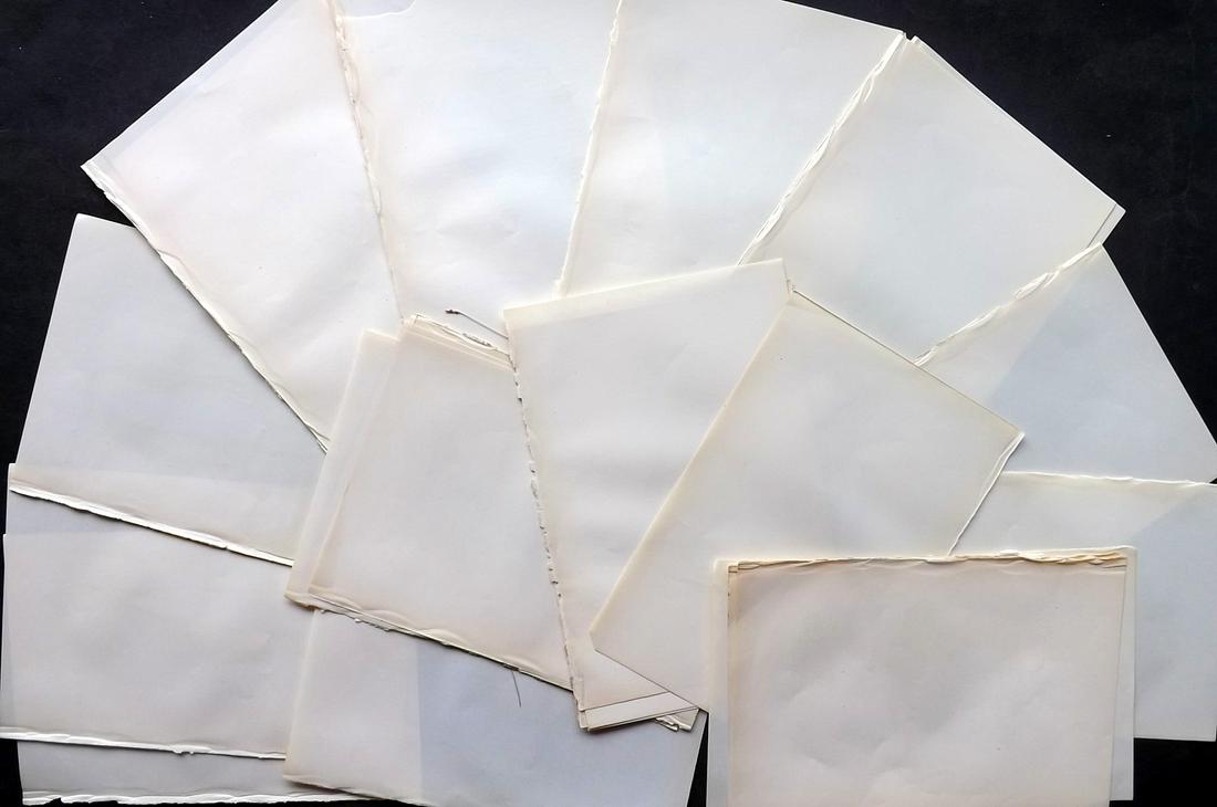Old Paper, Bookbinding 1877 Lot of 30 Stock Sheets: Uniform Stock Paper Sheets, British, 8vo. Made in 1877. Paper Size: 10 x 6.5 inch (25 x 16.5cm) Good Condition