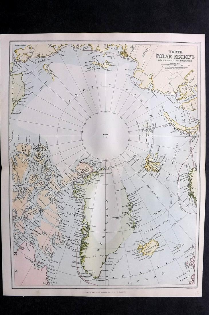 National Encyclopedia 1891 Map of North Polar Regions (1 of 2)