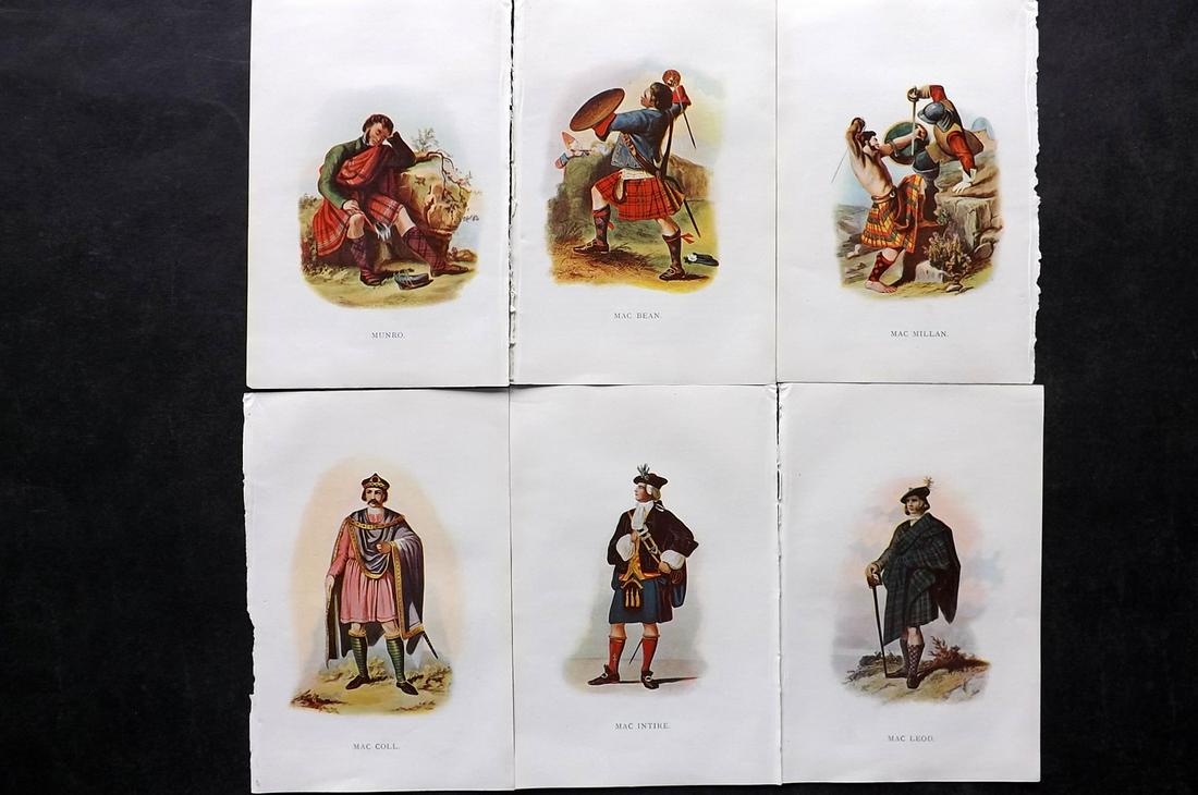 McIan, R. R. 1899 Lot of 6 Scottish Clan Costume Prints (1 of 2)