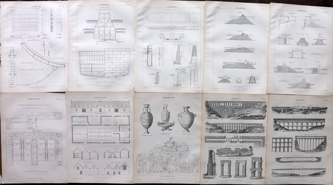 Encyclo. Britannica C1880 Lot of 10 Science & Tech Prints (1 of 2)
