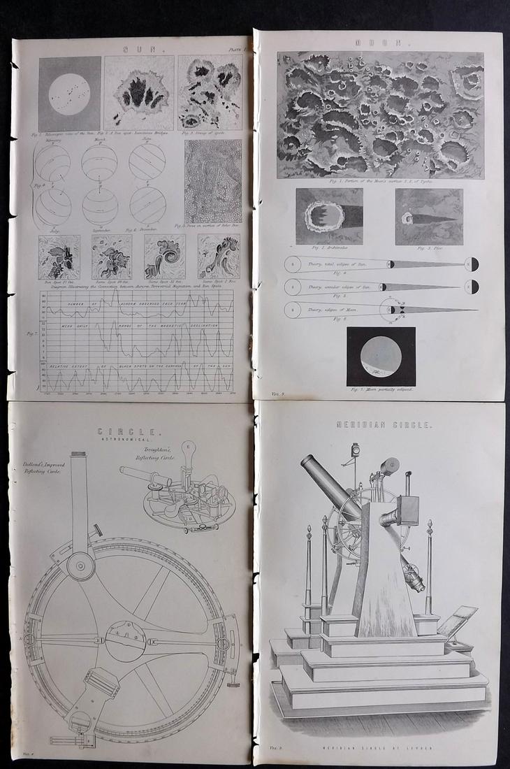 National Encyclopedia 1891 Lot of 4 Astronomy Prints (1 of 2)