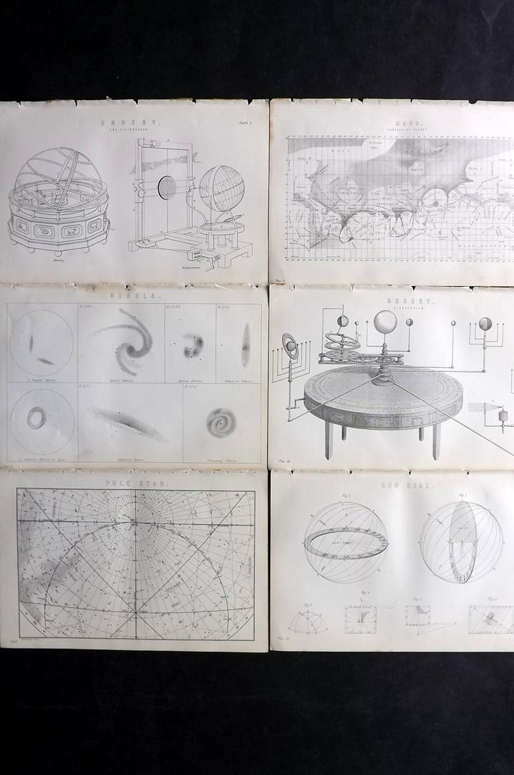 National Encyclopedia 1891 Lot of 6 Astronomy Prints (1 of 2)