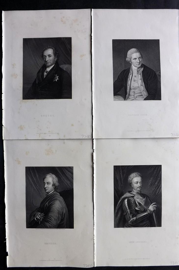 Waller, J. F. C1870 Lot of 4 Portraits incl Captain Cook: Steel Engravings Published C1870 by William Mackenzie, Glasgow, Edinburgh, London & New York "Imperial Dictionary of Universal Biography" by John Francis Waller. Paper Size: 11 x 7.5 inch (27 x 19cm)