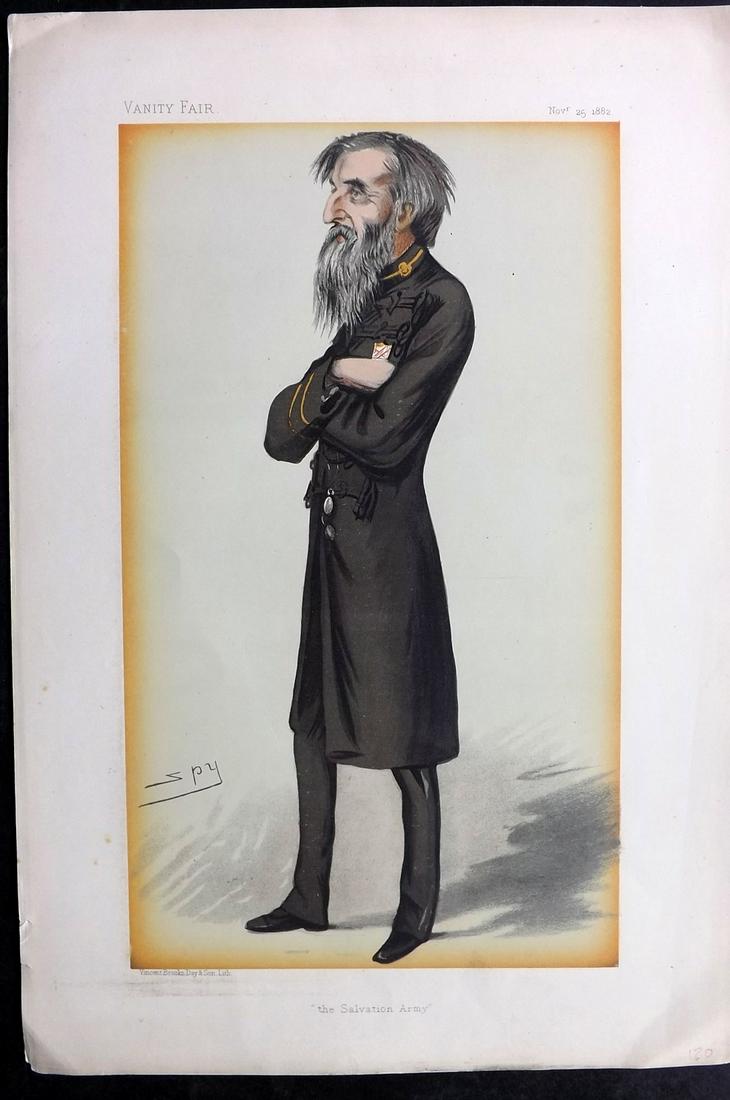 Vanity Fair Print 1882 William Booth, Salvation Army: Chromolithograph Published 1869-1914, London for "Vanity Fair" Paper Size: 15 x 11 inch (38 x 28cm) Good Condition