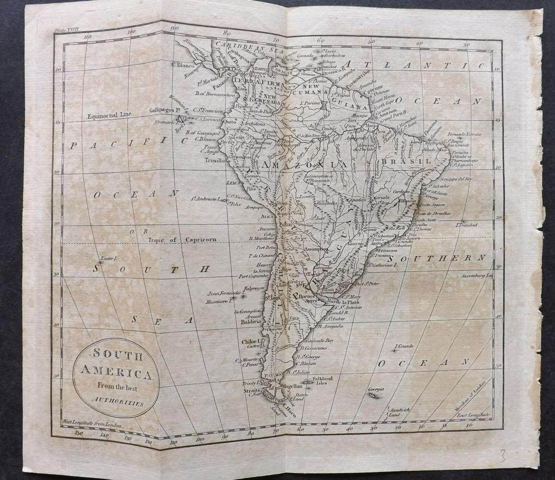 Guthrie, William 1805 Map. South America (1 of 2)