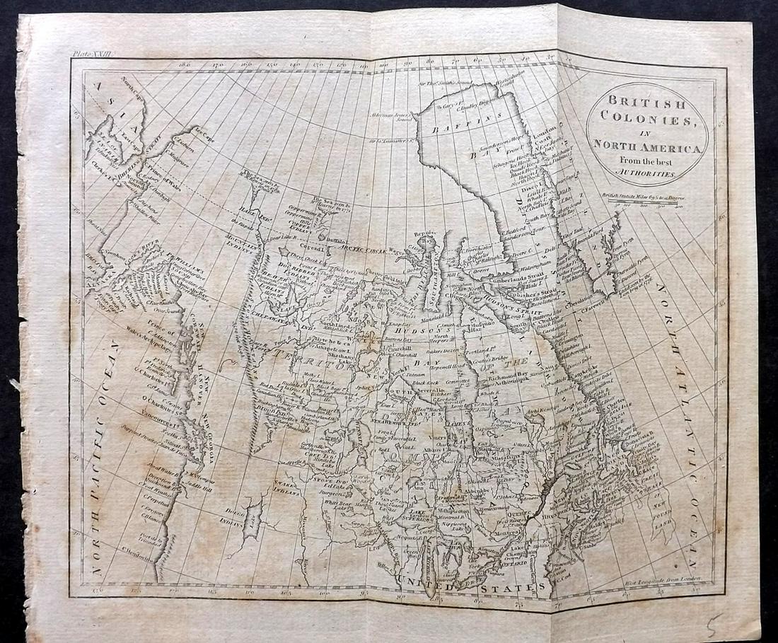 Guthrie, William 1805 Map. British Colonies in North America. Canada (1 of 2)