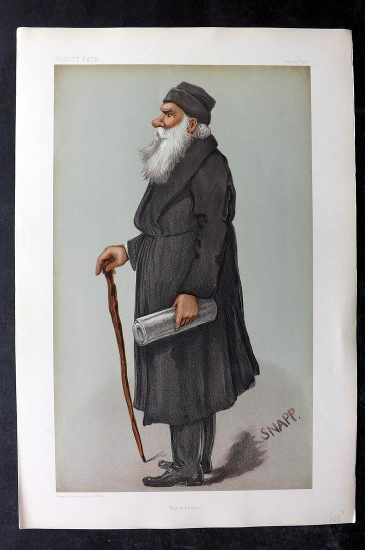 Vanity Fair Print 1901 Leo Tolstoy, Literary: Chromolithograph Published 1869-1914, London for "Vanity Fair" Paper Size: 15 x 11 inch (38 x 28cm) Good Condition