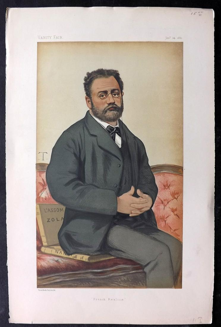 Vanity Fair Print 1880 Emile Zola, Literary (1 of 1)