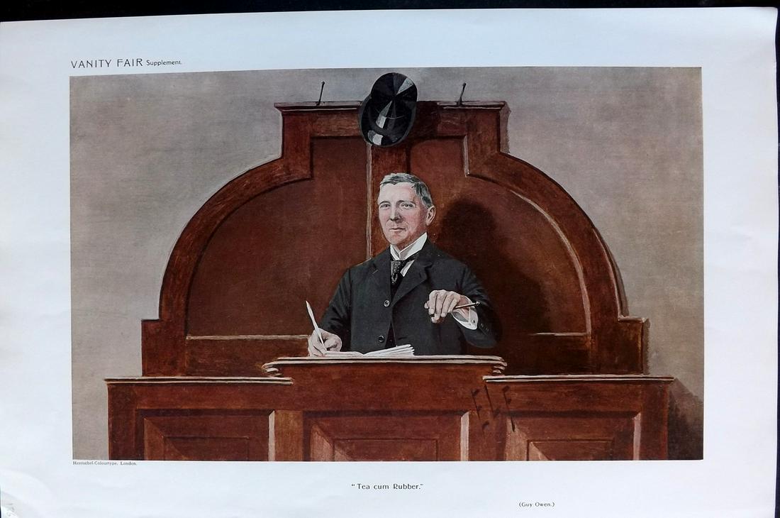 Vanity Fair Print 1910 Guy Owen, Auctioneer: Chromolithograph Published 1869-1914, London for "Vanity Fair" Paper Size: 15 x 11 inch (38 x 28cm) Good Condition