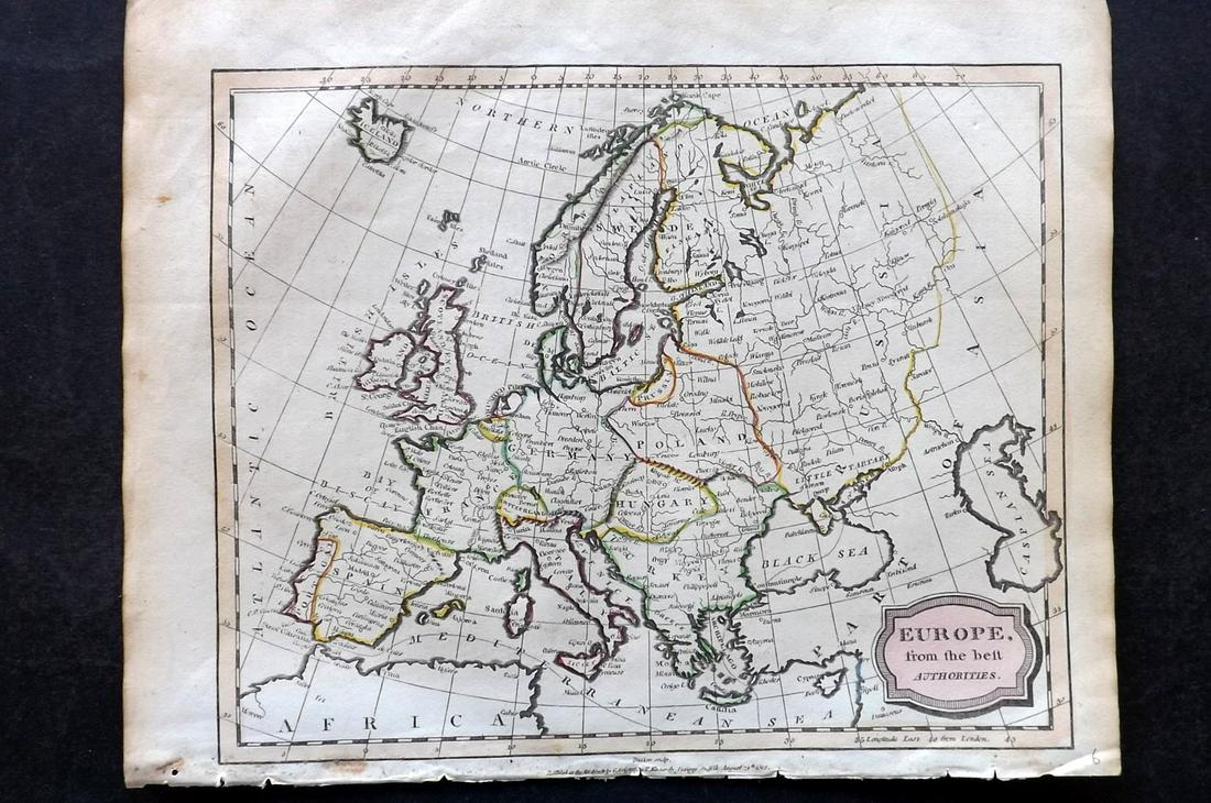 Barclay, James 1813 Map. Europe (1 of 2)