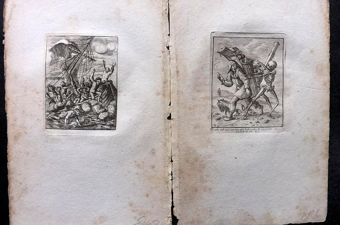 Holbein, Hans 1811 Pair of Dance of Death Prints. Skeleton (1 of 2)