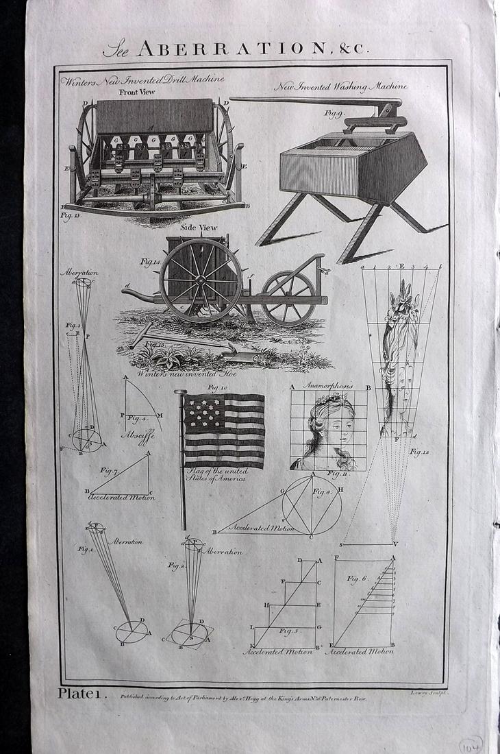 Howard, George C1790 Folio Print. 13 Star American Flag, Aberration (1 of 2)