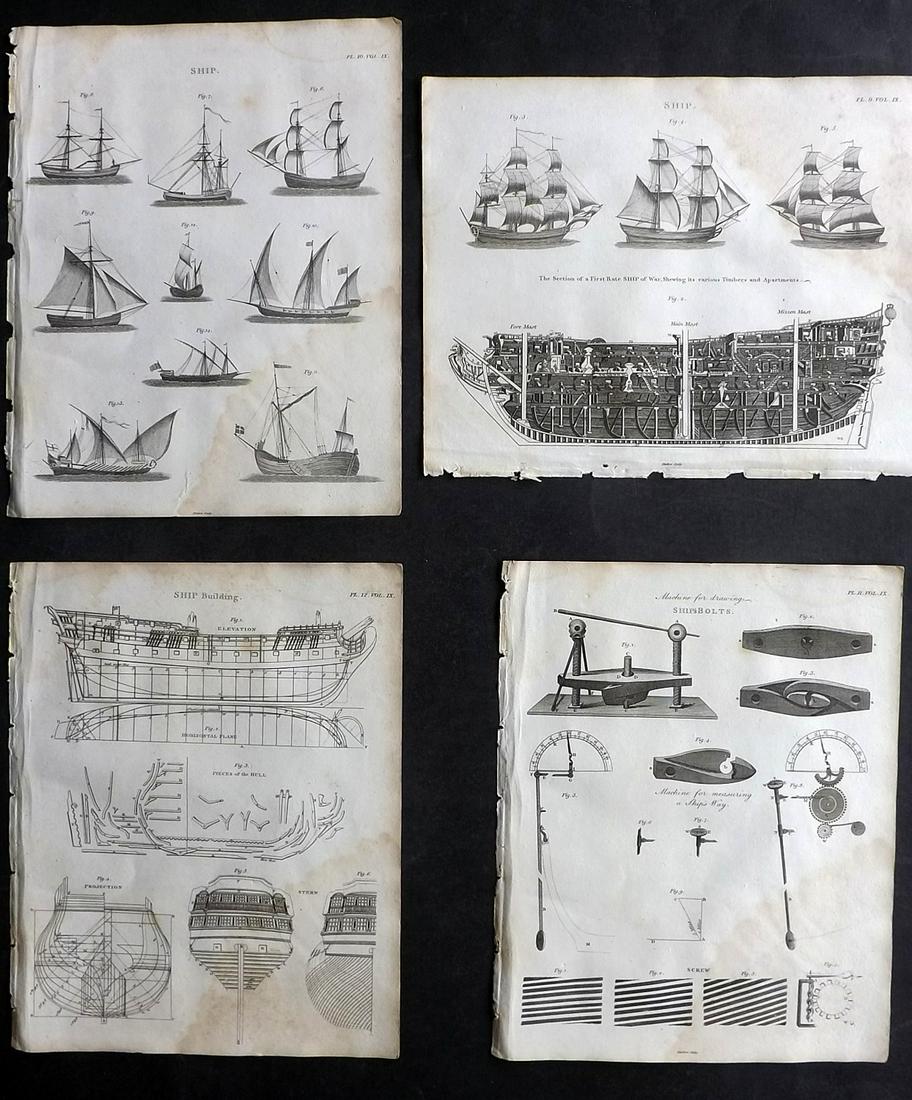 Kearsley (Pub) 1802 Lot of 4 Prints. Ships (1 of 2)