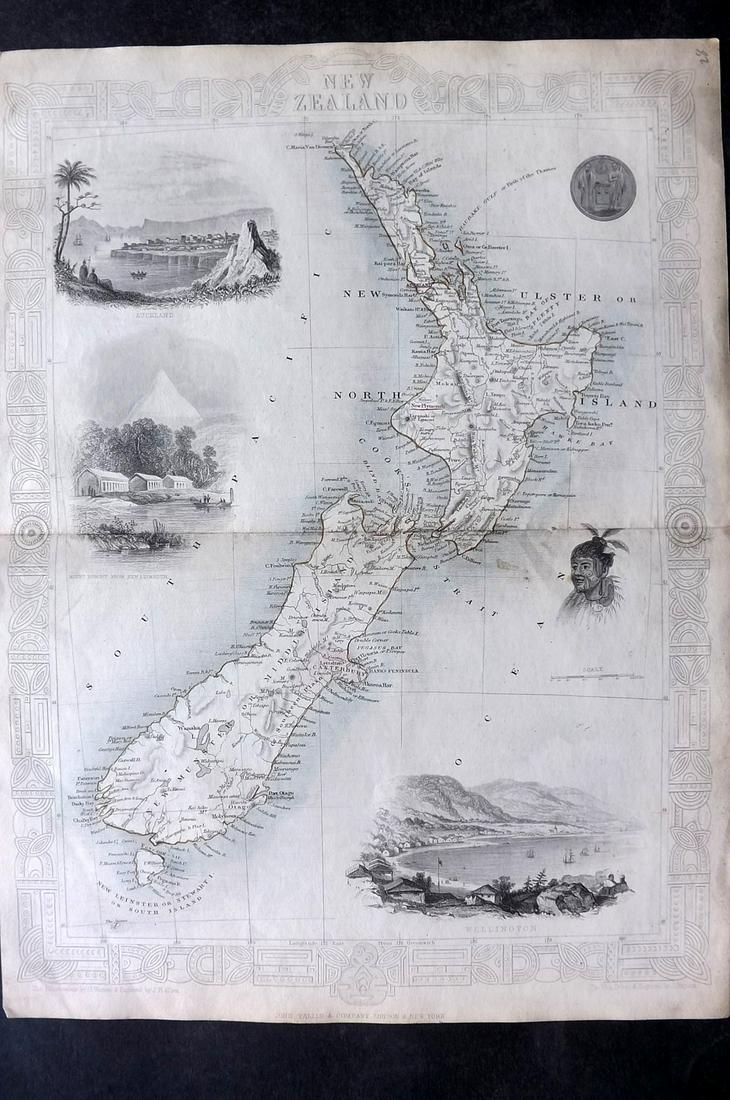 Tallis, John (Pub) 1852 Map. New Zealand (1 of 2)