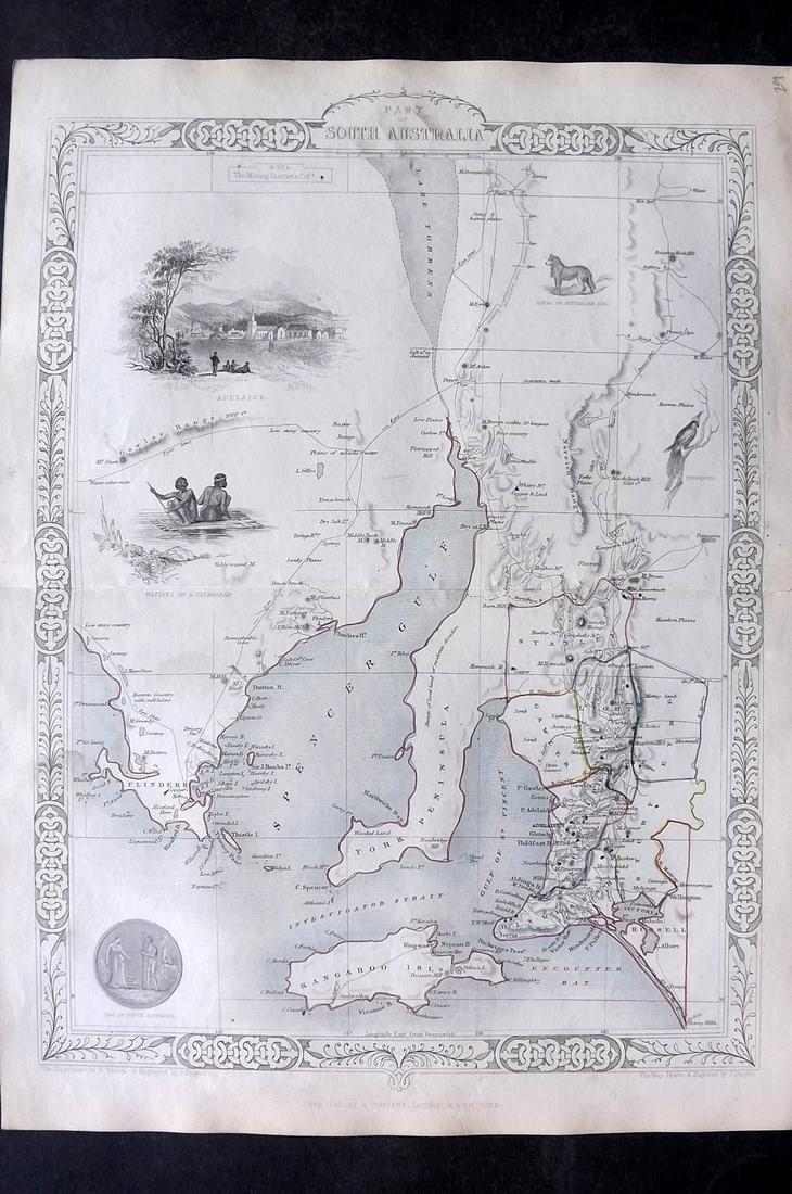 Tallis, John (Pub) 1852 Map. Part of South Australia (1 of 2)