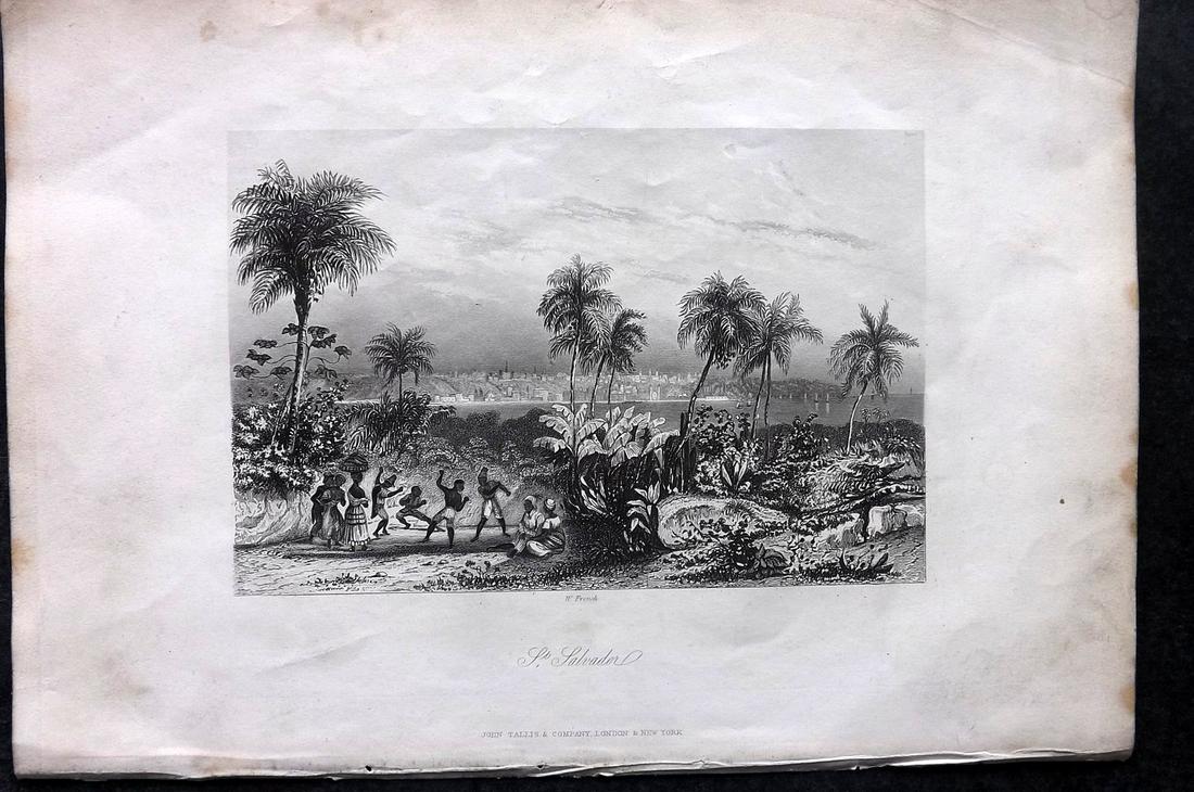 Brazil 1852 Antique Print. St. Salvador (1 of 2)