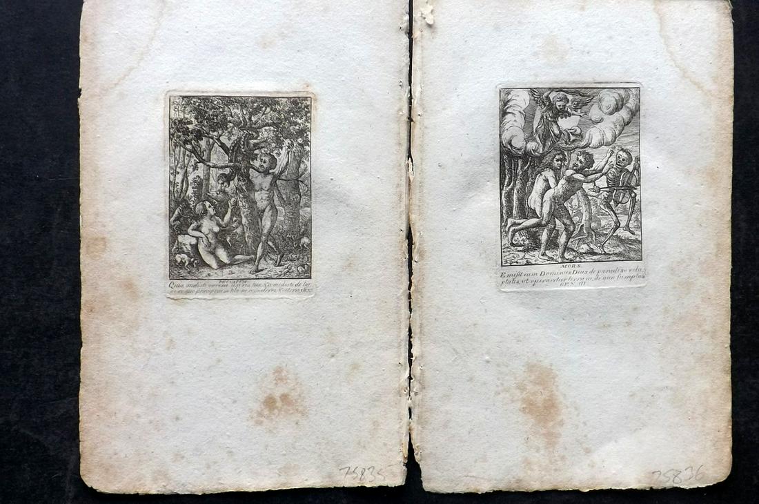 Holbein, Hans 1811 Pair of Dance of Death Prints. Skeleton (1 of 2)