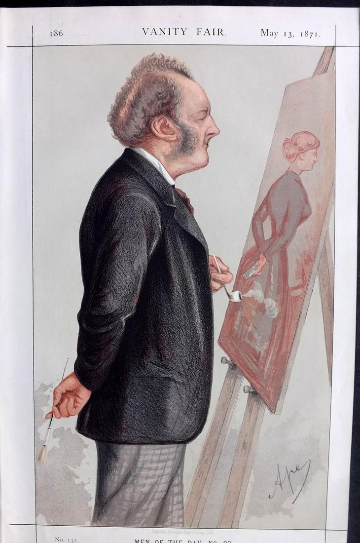 Vanity Fair Print 1871 John Everett Millais, Artist (1 of 1)