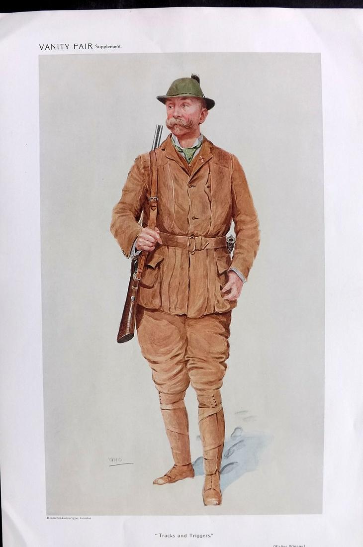 Vanity Fair Print 1909 Walter Winans, Game Hunter (1 of 1)