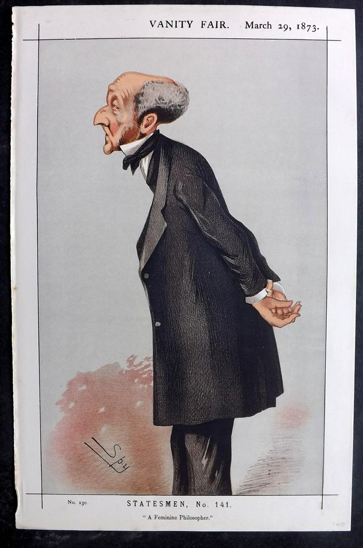 Vanity Fair Print 1873 John Stuart Mill, Literary (1 of 1)
