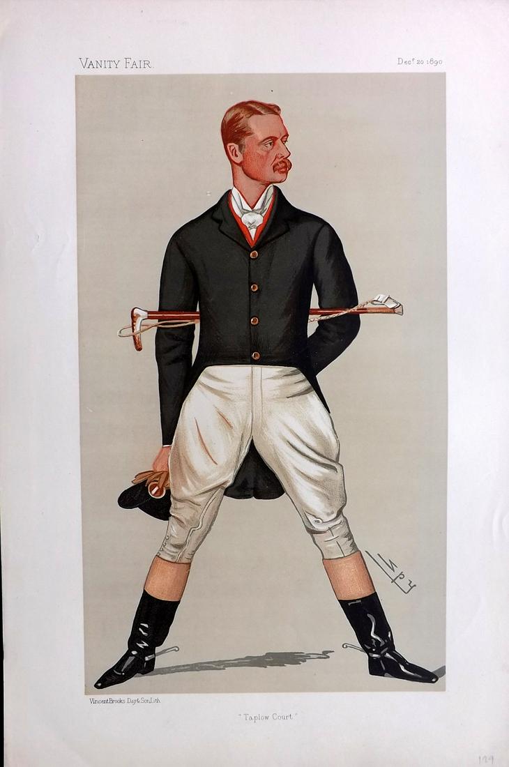 Vanity Fair Print 1890 William Henry Grenfell, Sport Rider: Chromolithograph Published 1869-1914, London for "Vanity Fair" Paper Size: 15 x 10 inch (38 x 25cm) Good Condition