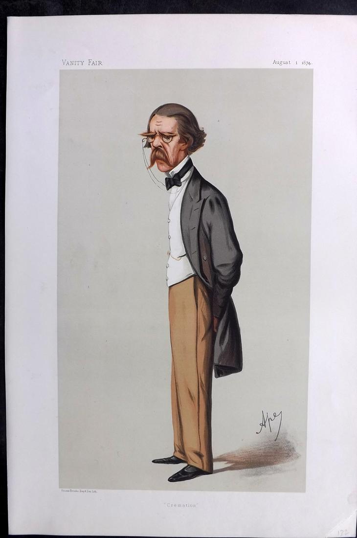 Vanity Fair Print 1874 Henry Thompson, Doctor: Chromolithograph Published 1869-1914, London for "Vanity Fair" Paper Size: 15 x 10 inch (38 x 25cm) Good Condition