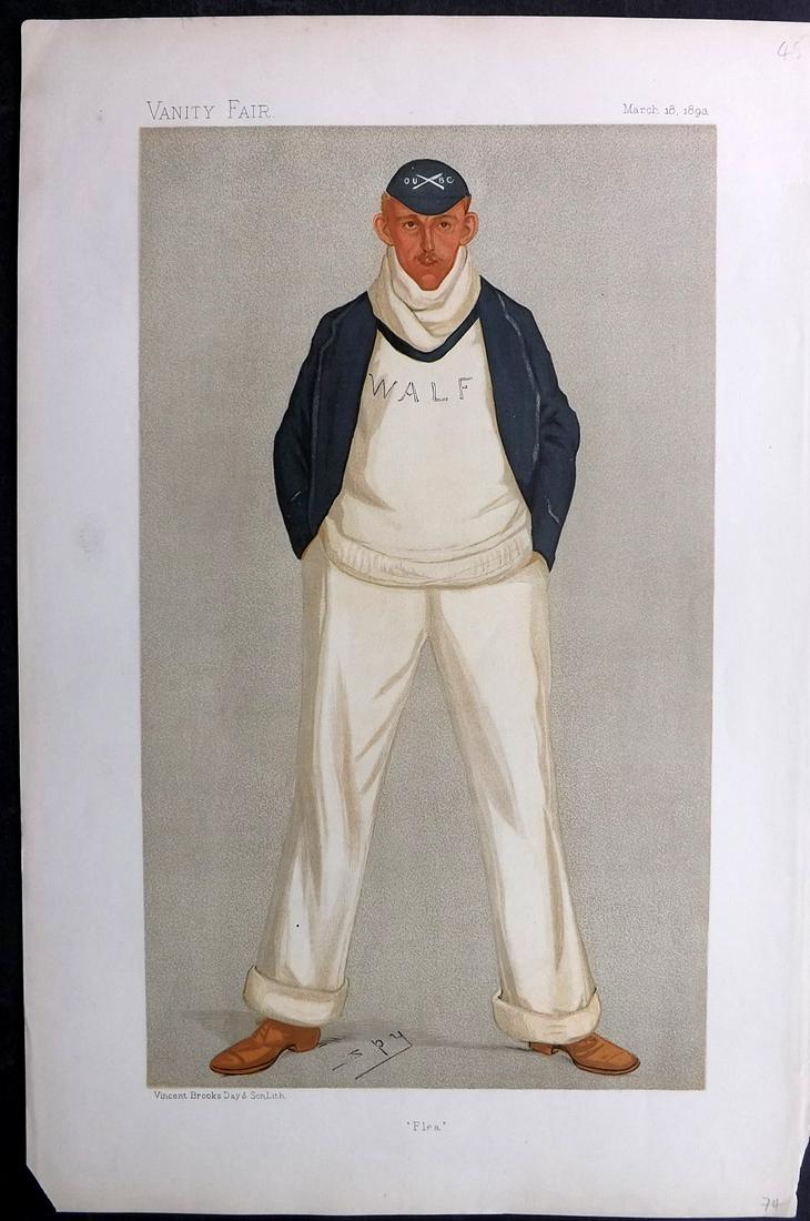 Vanity Fair Print 1893 William Fletcher, Rowing (1 of 1)