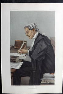 Vanity Fair Print 1902 John Lawson Walton, Legal Lawyer: Chromolithograph Published 1869-1914, London for "Vanity Fair" With accompanying biographical text. Paper Size: 15 x 10 inch (38 x 25cm) Approx. Good Condition