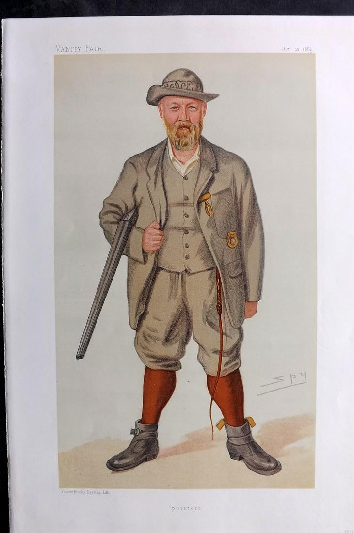 Vanity Fair Print 1885 Richard John Lloyd, Rhiwlas. Game Hunter (1 of 1)