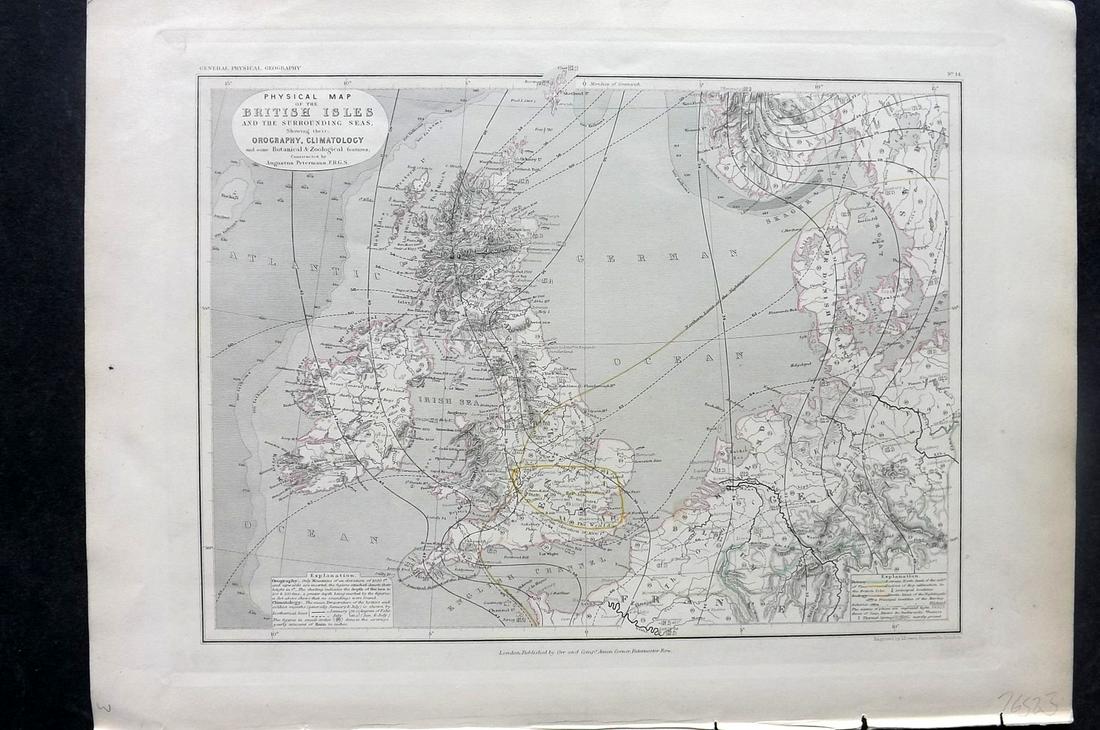Petermann, Augustus 1850 Physical Map. British Isles (1 of 2)