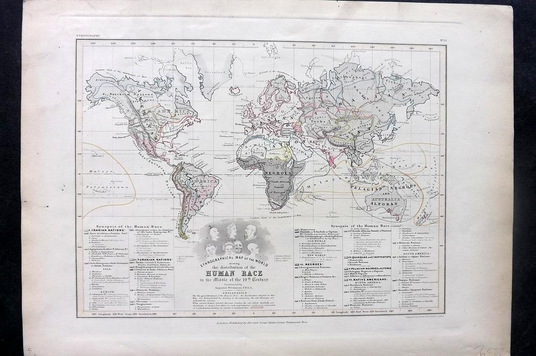 Petermann, Augustus 1850 Physical Map. Ethnographic Map (1 of 2)