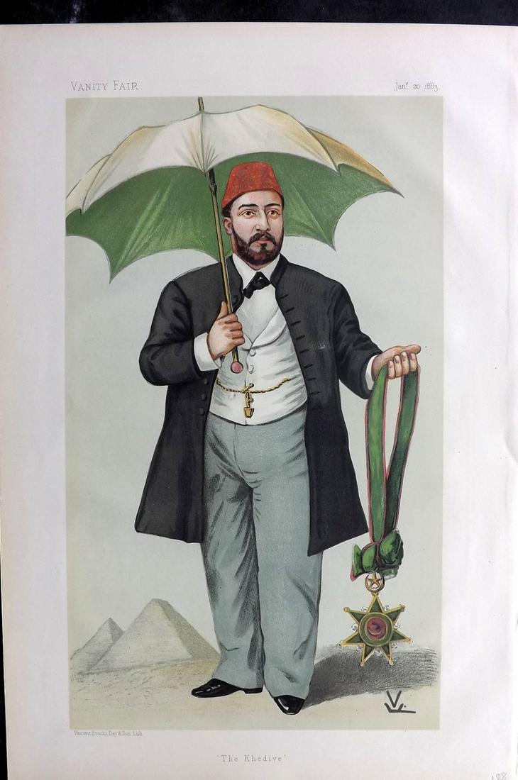 Vanity Fair Print 1883 Tewfik Pasha Khedive of Egypt (1 of 1)