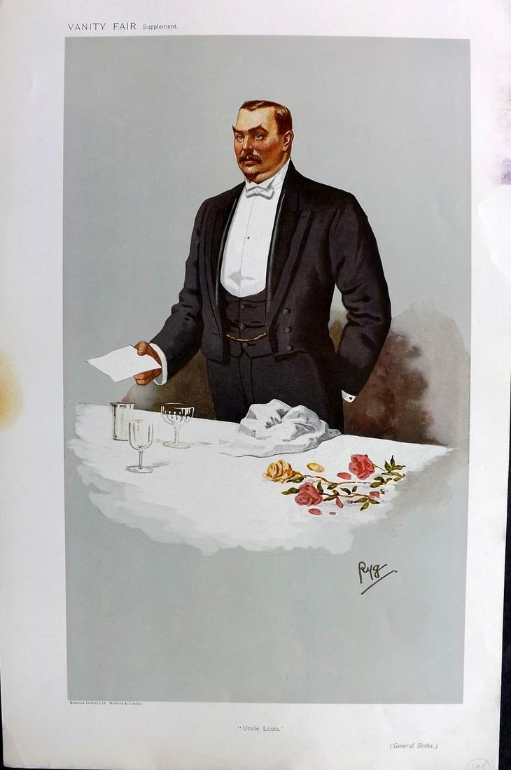 Vanity Fair Print 1907 General Botha, South Africa (1 of 1)