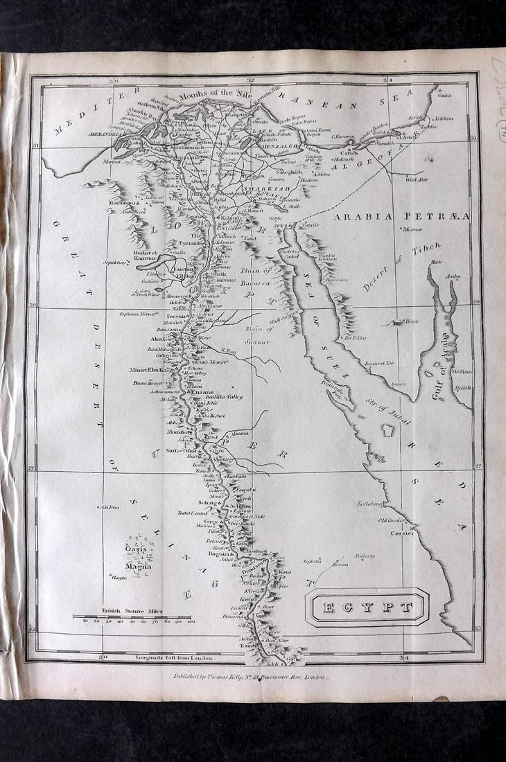 Kelly, Christopher 1836 Antique Map. Egypt (1 of 2)