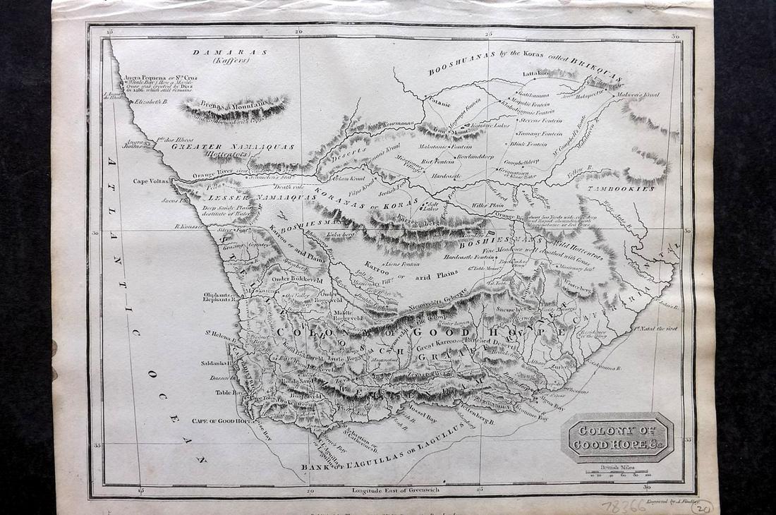 Kelly, Christopher 1836 Antique Map. South Africa (1 of 2)