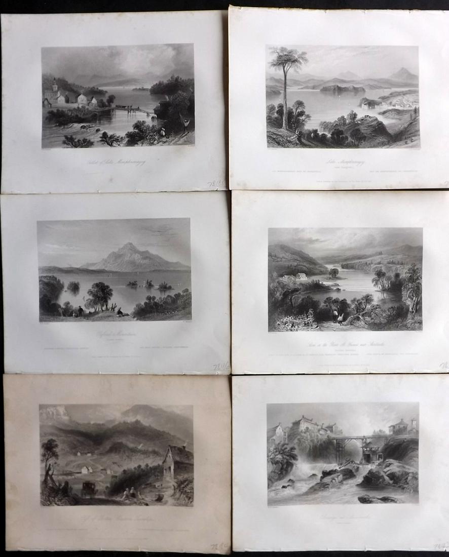 Bartlett Canada 1842 Lot of 6 Steel Engraved Views: Steel Engravings Published 1842 by George Virtue, London for "Canadian Scenery Illustrated..." by Nathaniel P. Willis. Illustrated by William H. Bartlett. Paper Size: 10.5 x 8 inch (27 x 21cm) Minor m
